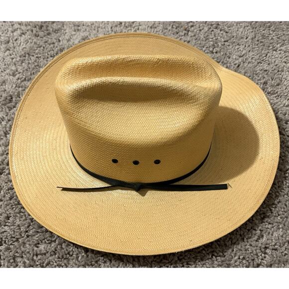 Stetson Genuine Handwoven Formosan Western Straw Hat Size 56 (7) main image 7